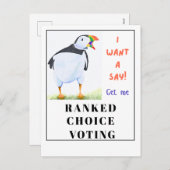 スクワックパフィンは投票で言うことを望んでいる。 シーズンポストカード (正面/裏面)