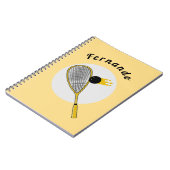 スクワッシュプレーヤーコーチ ラケットボール オーダーメイドネーム スポーツ ノートブック (左側)