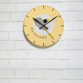 スクワッシュプレーヤー コーチ ラケットボール オーダーメイドネーム ラウンド壁時計