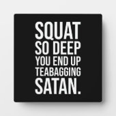 スクワットそう深い最後にタタンをティーバギング フォトプラーク (正面)