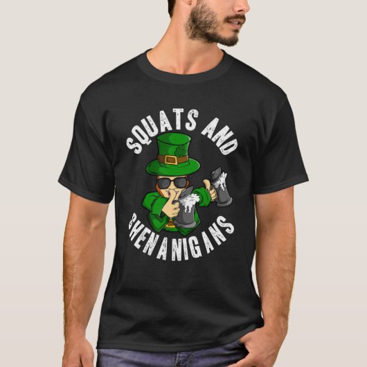 スクワットとシェナニガンSt patricks day・レプラーアン Tシャツ (正面)