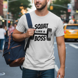 スクワットのようなボスシンプルバーベルフィットネス訓練 Tシャツ