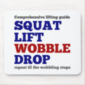 スクワットのリフトのぐらつき落ち。ジムのモチベーション マウスパッド (正面)