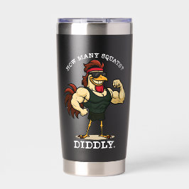 スクワットは何回？Diddly - おもしろいニワトリのジム 保温保冷タンブラー