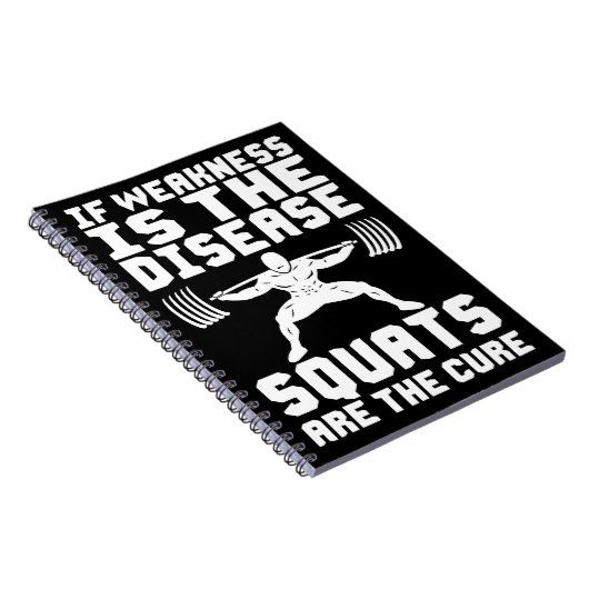 スクワットは治癒 – トレーニング やる気を起こさせる ノートブック (右側)