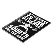 スクワットは治癒 – トレーニング やる気を起こさせる ノートブック (左側)