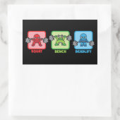 スクワット、ベンチプレス、デッドリフト – かわいいパワーリフター 長方形シール (バッグ)