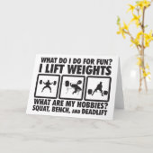 スクワット、ベンチ、デッドリフト – パワーリフティングやる気を起こさせる カード (黄色い花)