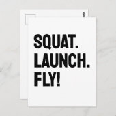 スクワット。起動。飛べ！ミニマはっきりしたリストやる気を起こさせる ポストカード (正面/裏面)
