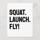 スクワット。起動。飛べ！ミニマはっきりしたリストやる気を起こさせる ポストカード (正面)