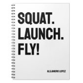 スクワット。起動。飛べ！ミニマはっきりしたリストパーソナライズされた ノートブック (正面)