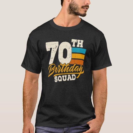 スクワッドグループ70番誕生日- 70歳Vin Tシャツ (正面)