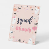 スクワッドグールズキュートハロウィーン幽霊誕生日デコール 台座サイン (正面)