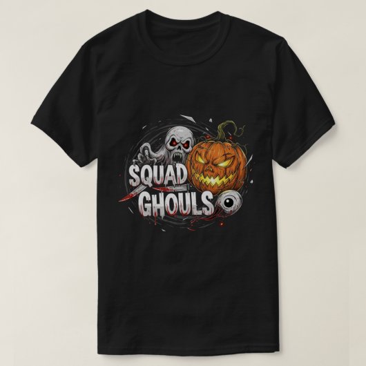 スクワッドグールズゴシックホラーハロウィーン Tシャツ (デザイン正面)