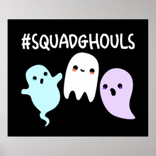 スクワッドグールズ おもしろハロウィーン幽霊パンダークBG ポスター
