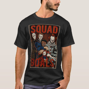 スクワッドゴールおもしろいハロウィン衣装ホラー映画館 Tシャツ