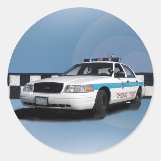 スクワッドチェッカーバンドブルースティッカー ラウンドシール (正面)