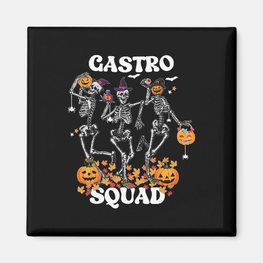 スクワッドハロウィーン骨格踊り内視鏡検査ナースG マグネット (正面)