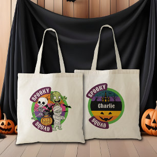 スクワッ不気味ドハロウィーントリックまたはトリートバッグ トートバッグ