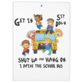 スクーおもしろいルバスドライバー新学期 クリップボード (裏面)