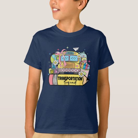 スクーおもしろいルバスドライバー新学期 Tシャツ (正面)