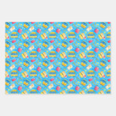 スクーおもしろいルバス碁新学期パターン ラッピングペーパーシート (正面2)