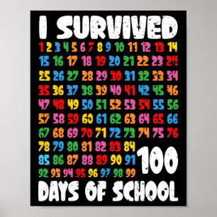 スクーおもしろいル少年ガールズキッズ100日の学校 ポスター