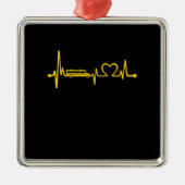 スクーおもしろいル・バス運転手ギフト愛スクールバス メタルオーナメント (正面)