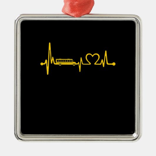 スクーおもしろいル・バス運転手ギフト愛スクールバス メタルオーナメント (正面)