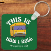 スクーおもしろいル・バス・ドライバーこれが私の緑の転がこの方法 キーホルダー (裏面)