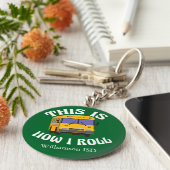 スクーおもしろいル・バス・ドライバーこれが私の緑の転がこの方法 キーホルダー (側面)