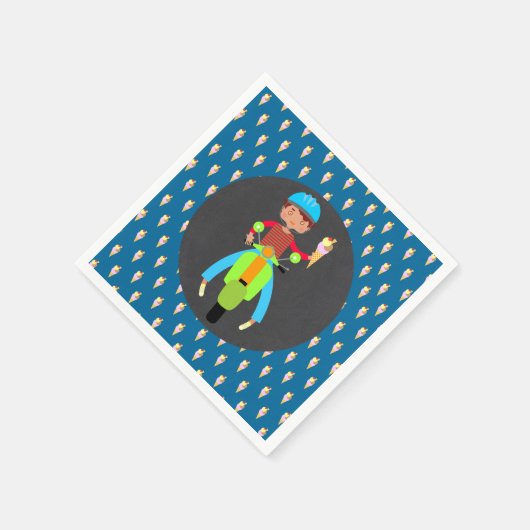 スクーイタリアンター少年の誕生日パーティー スタンダードカクテルナプキン (角)