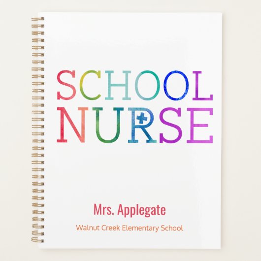 スクーカスタマイズルナースレインボーウォーターカラー プランナー手帳 (正面)