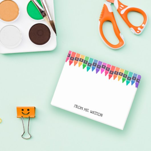 スクーカラフルル先生からのクレヨン書 ポストイット