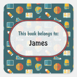 スクーカラフルル用品パタパーソナライズされたーン スクエアシール