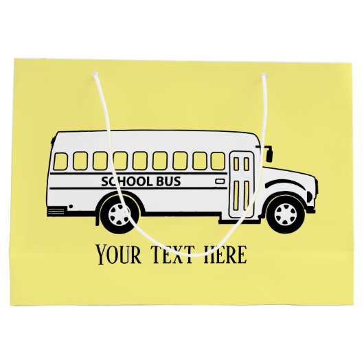 スクークールルバスの運転手の追加文字  ラージペーパーバッグ (裏面)