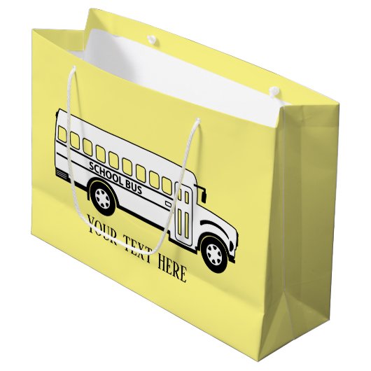 スクークールルバスの運転手の追加文字  ラージペーパーバッグ (正面アングル)