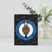 スクータモダンーはがき付きパルカの60代の少女 ポストカード (スタンド正面)