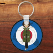 スクータモダンーキーチェーンとパルカの60代の少女 キーホルダー (正面)