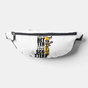 「スクーターが好きなら人生のほうが良い」 – かわいいヤギ ファニーパック