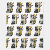 「スクーターが好きなら人生のほうが良い」 – かわいいヤギ フリースブランケット (正面)