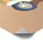 スクーターが通りに停イタリアン停した。 ポスター (角)