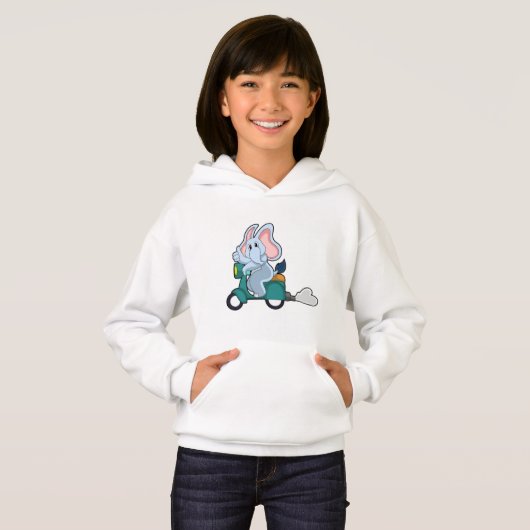 スクーターとのバイクもしくは自転車に乗る人としての象 (正面フル)