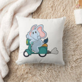 スクーターとのバイクもしくは自転車に乗る人としての象 クッション (ブランケット)