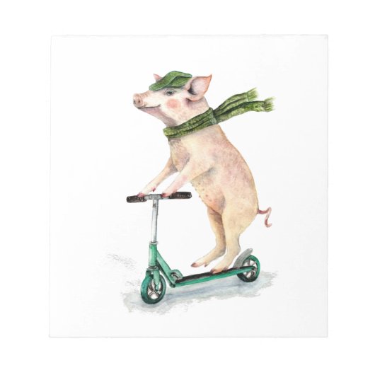 スクーターにピギーを乗せる ノートパッド (正面)