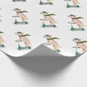 スクーターにピギーを乗せる ラッピングペーパー (角)