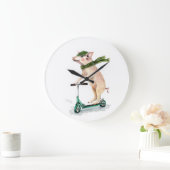 スクーターにピギーを乗せる ラージ壁時計 (ホーム)