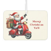 スクーターに乗ったクリスマスサンタ カーエアーフレッシュナー (正面)