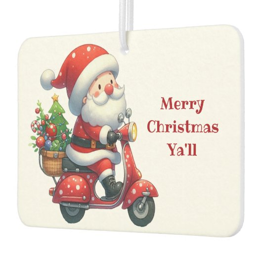 スクーターに乗ったクリスマスサンタ カーエアーフレッシュナー (左)