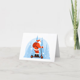 スクーターに乗ったサンタクロースのクリスマスカード シーズンカード